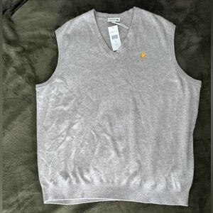 Lacoste men's chalkboard heather cashmere V-neck vest 3XL